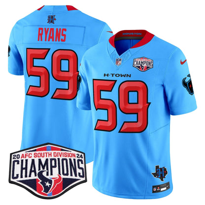 HOU 2024 AFC South Division Champions Patch Vapor Limited Jersey - All Stitched