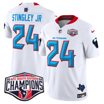 HOU 2024 AFC South Division Champions Patch Vapor Limited Jersey - All Stitched