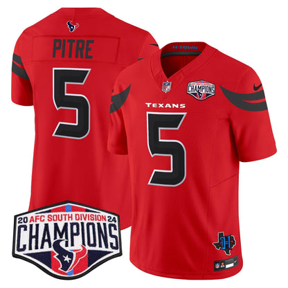 HOU 2024 AFC South Division Champions Patch Vapor Limited Jersey - All Stitched