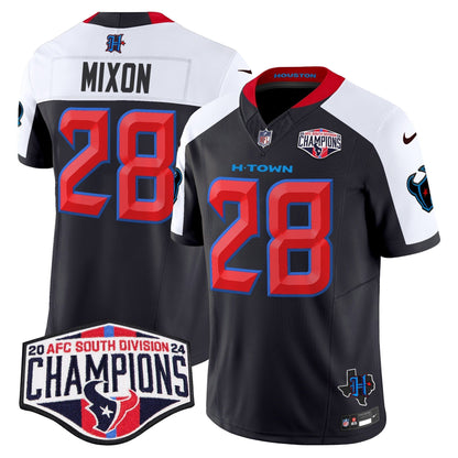 HOU 2024 AFC South Division Champions Patch Vapor Limited Jersey - All Stitched