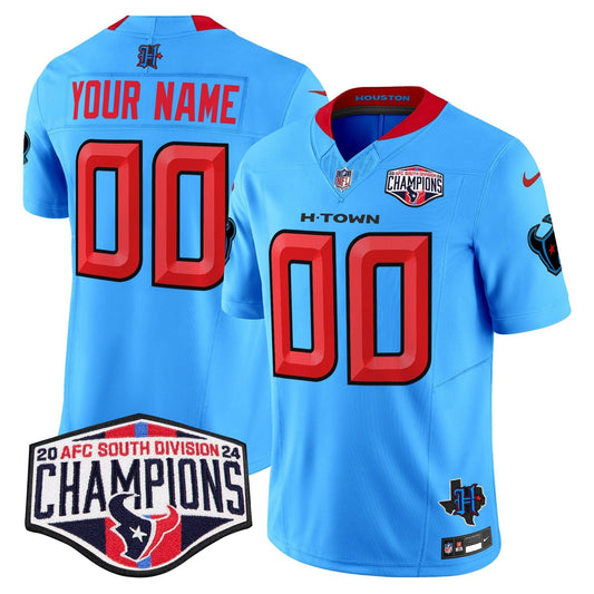 HOU 2024 AFC South Division Champions Patch Vapor Limited Custom Jersey - All Stitched