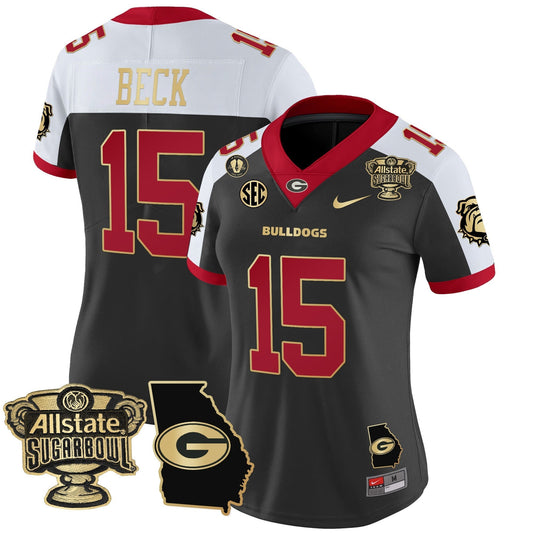 Women's UGA 2025 Sugar Bowl & Georgia Map Patch Vapor Limited Jersey - All Stitched