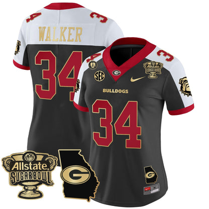 Women's UGA 2025 Sugar Bowl & Georgia Map Patch Vapor Limited Jersey - All Stitched