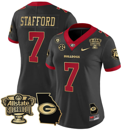 Women's UGA 2025 Sugar Bowl & Georgia Map Patch Vapor Limited Jersey - All Stitched