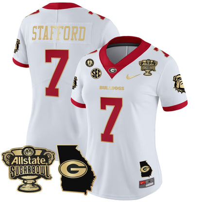 Women's UGA 2025 Sugar Bowl & Georgia Map Patch Vapor Limited Jersey - All Stitched
