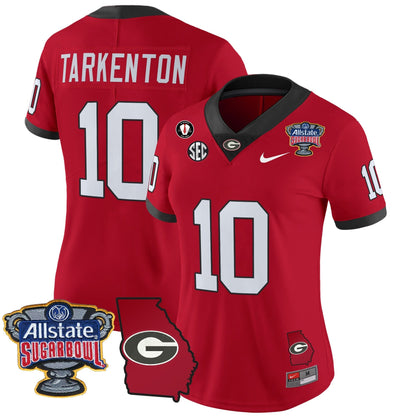 Women's UGA 2025 Sugar Bowl & Georgia Map Patch Vapor Limited Jersey - All Stitched