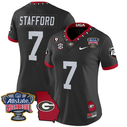 Women's UGA 2025 Sugar Bowl & Georgia Map Patch Vapor Limited Jersey - All Stitched