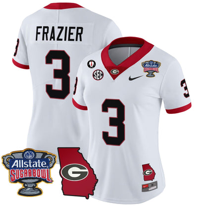 Women's UGA 2025 Sugar Bowl & Georgia Map Patch Vapor Limited Jersey - All Stitched