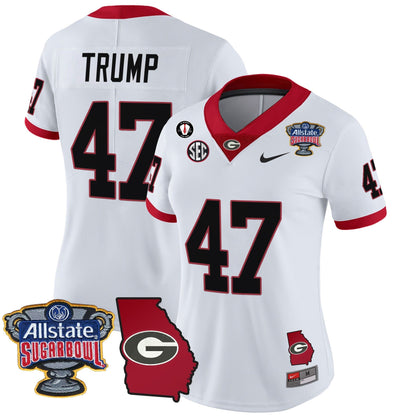 Women's UGA 2025 Sugar Bowl & Georgia Map Patch Vapor Limited Jersey - All Stitched