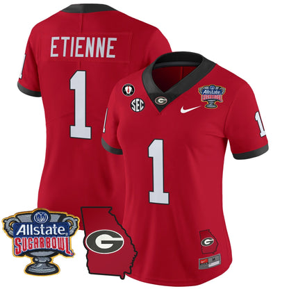 Women's UGA 2025 Sugar Bowl & Georgia Map Patch Vapor Limited Jersey - All Stitched