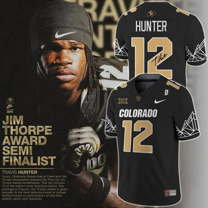 Colorado Buffaloes “Heisman Travis Hunter” With Signature Limited Jersey V4 - Big 12 XII Patch