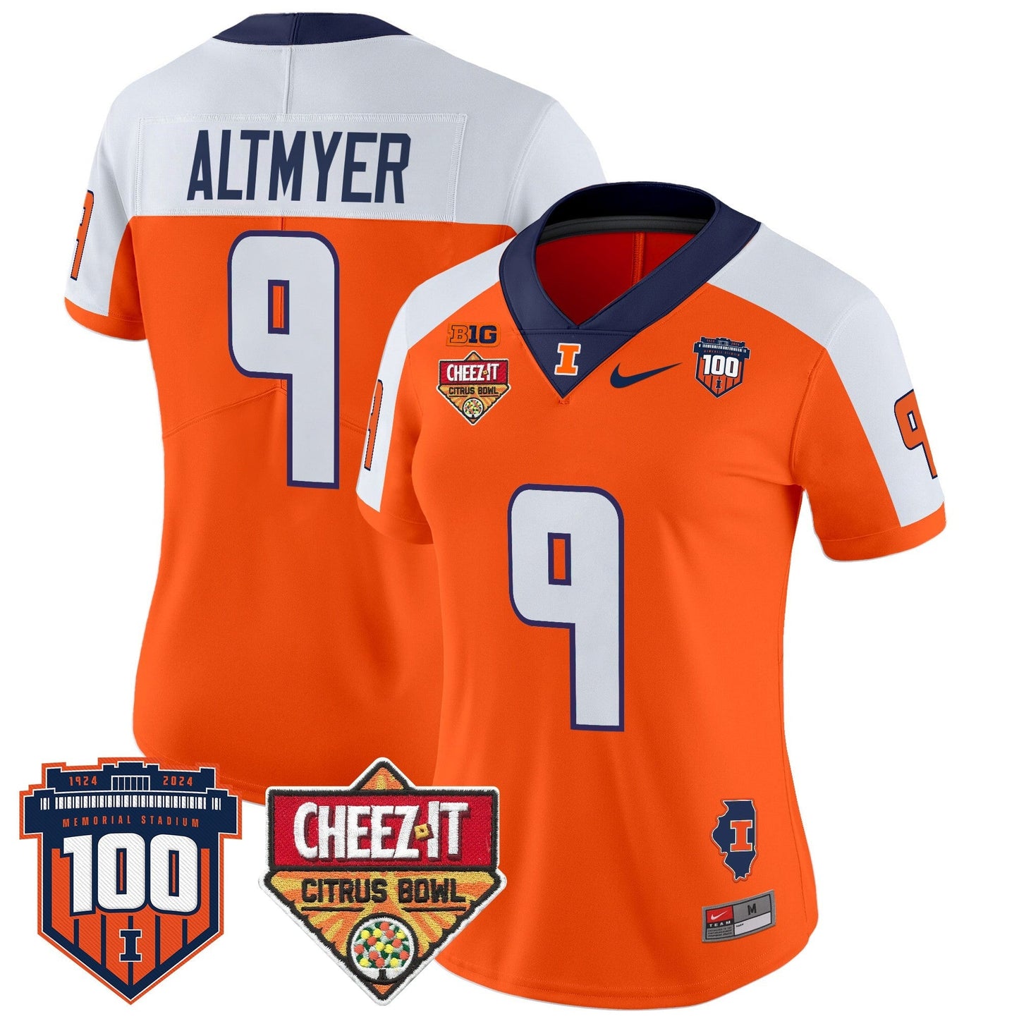 Women's ILL 2025 Cheez-It Citrus Bowl Patch Vapor Limited Jersey - All Stitched