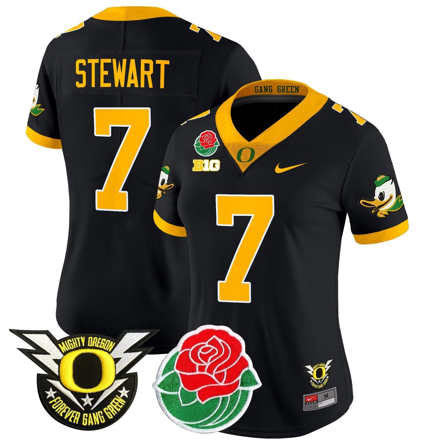 Women's ORE 2025 Rose Bowl Game & BIG Patch Vapor Limited Jersey - All Stitched