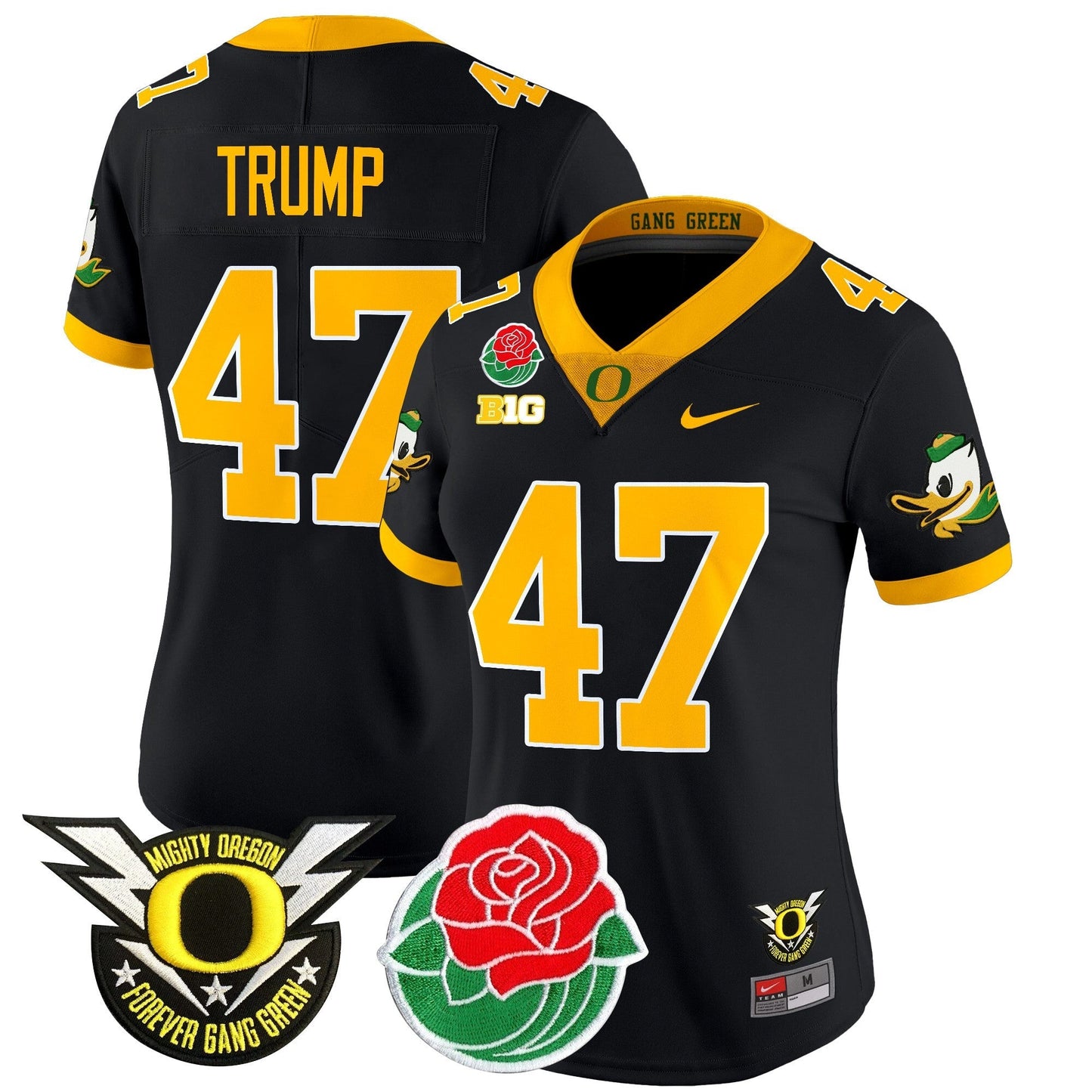Women's ORE 2025 Rose Bowl Game & BIG Patch Vapor Limited Jersey - All Stitched