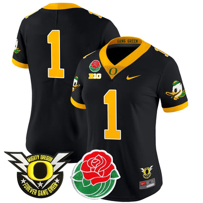 Women's ORE 2025 Rose Bowl Game & BIG Patch Vapor Limited Jersey - All Stitched