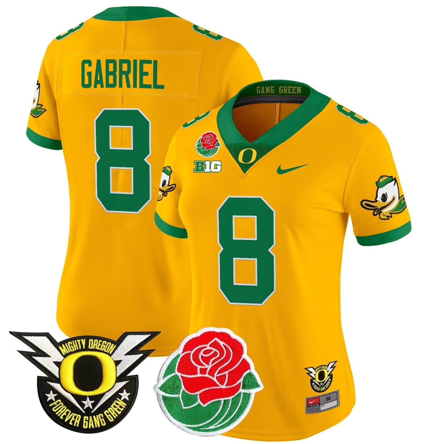 Women's ORE 2025 Rose Bowl Game & BIG Patch Vapor Limited Jersey - All Stitched