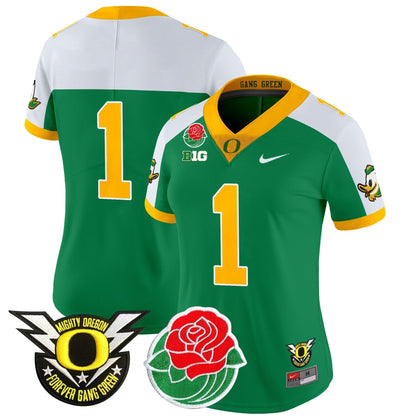 Women's ORE 2025 Rose Bowl Game & BIG Patch Vapor Limited Jersey - All Stitched