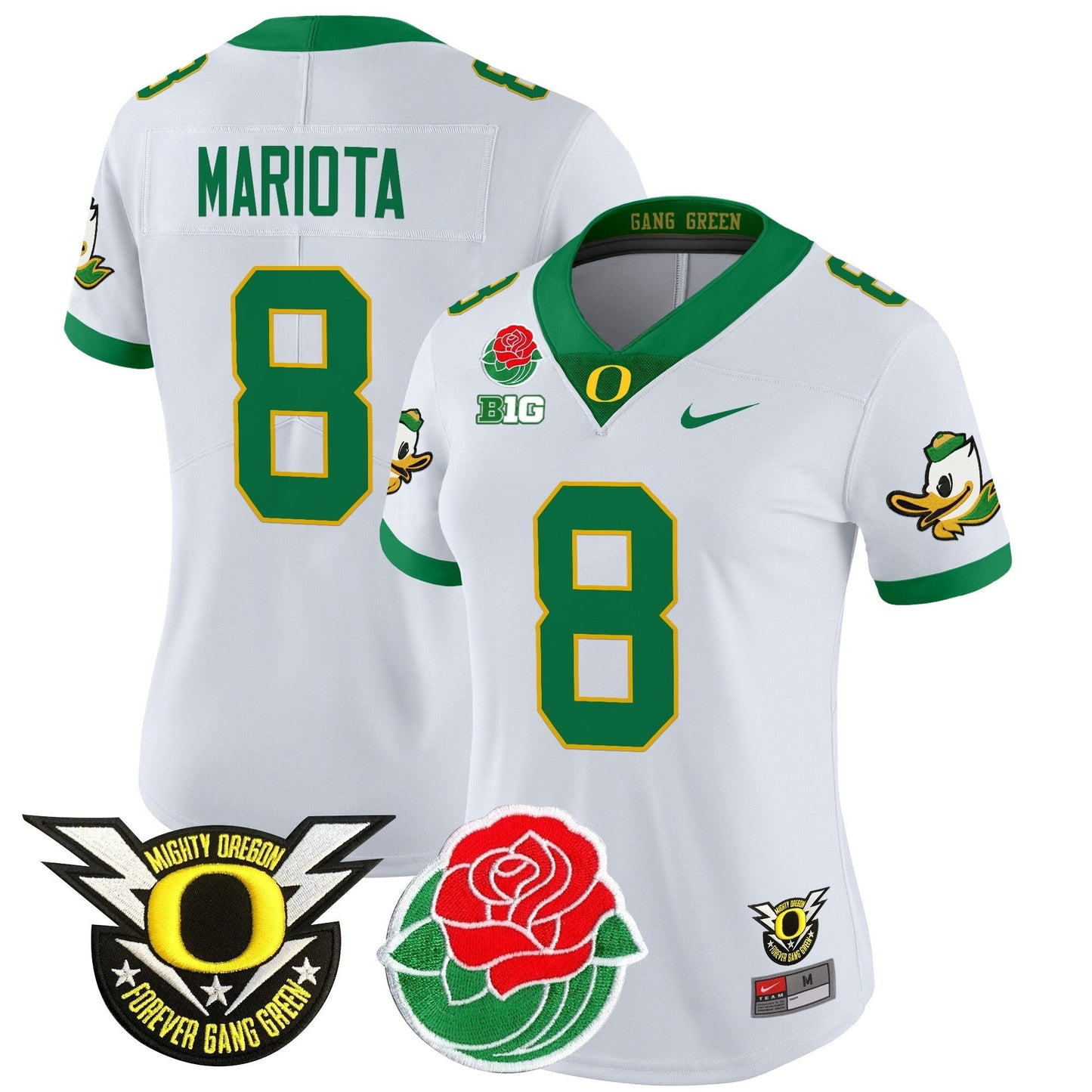 Women's ORE 2025 Rose Bowl Game & BIG Patch Vapor Limited Jersey - All Stitched