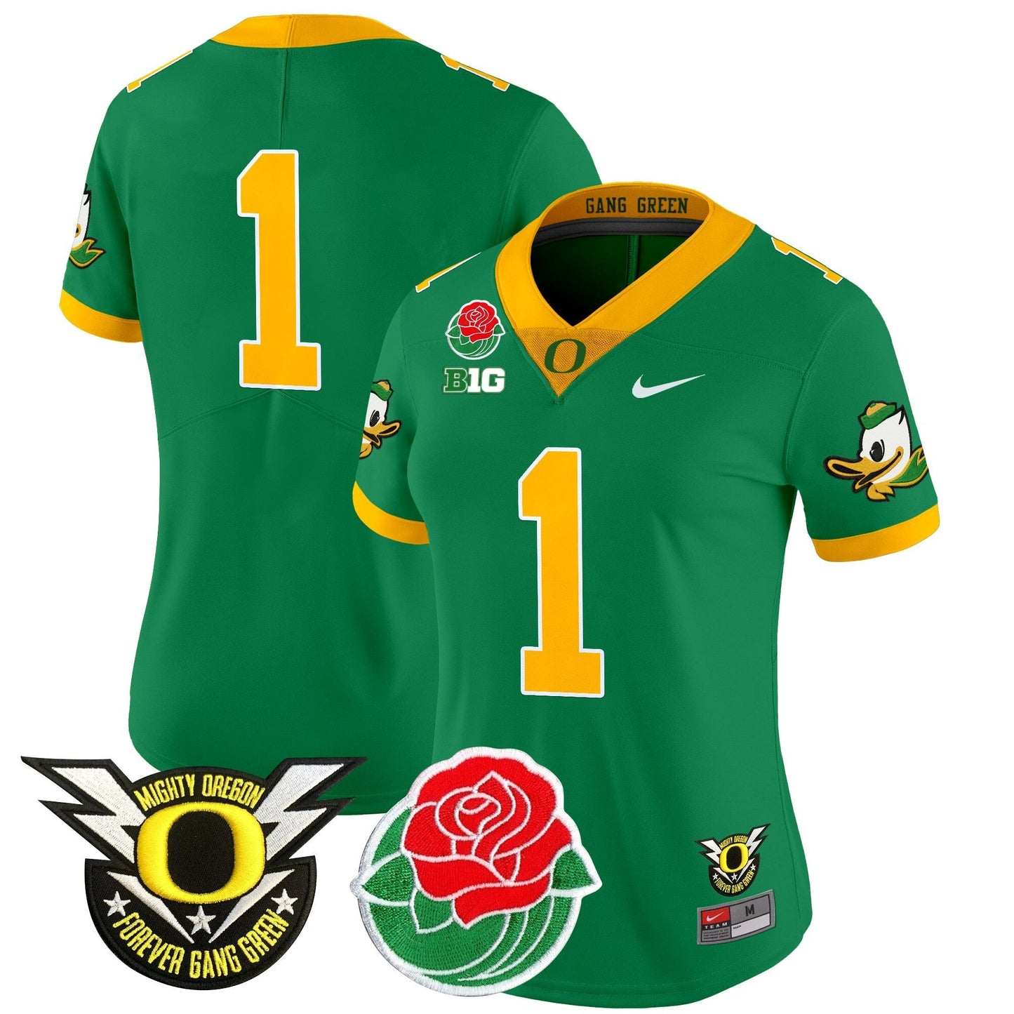 Women's ORE 2025 Rose Bowl Game & BIG Patch Vapor Limited Jersey - All Stitched