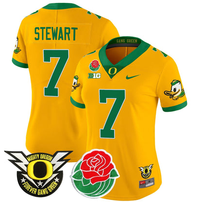 Women's ORE 2025 Rose Bowl Game & BIG Patch Vapor Limited Jersey - All Stitched