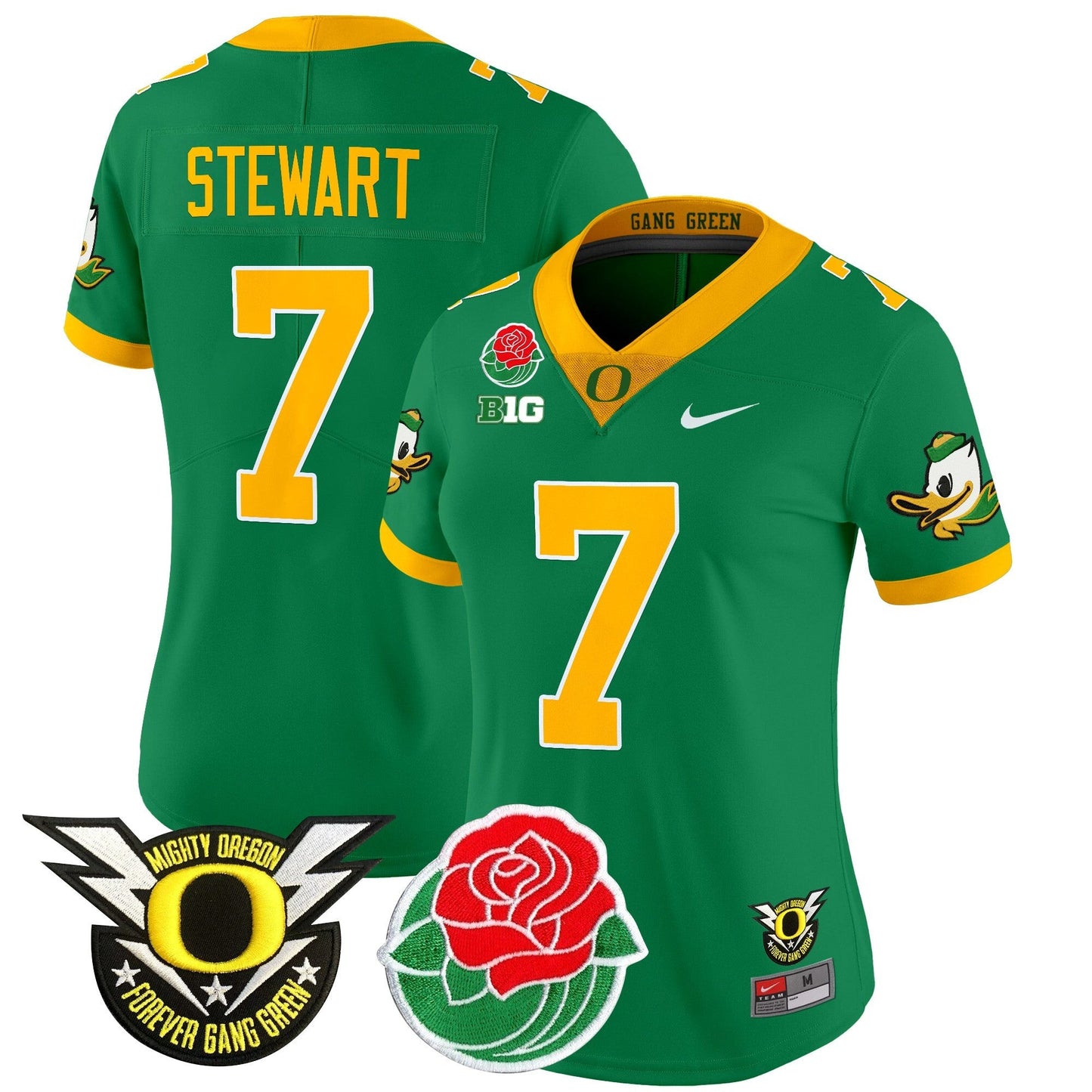 Women's ORE 2025 Rose Bowl Game & BIG Patch Vapor Limited Jersey - All Stitched