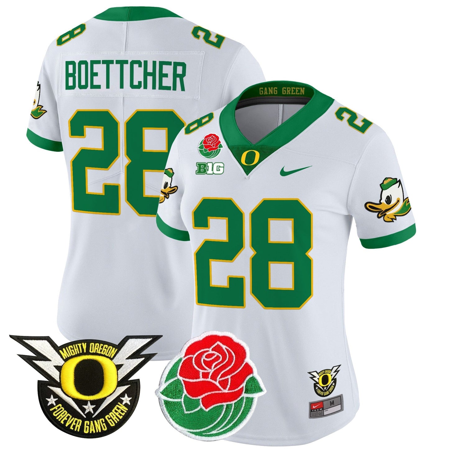 Women's ORE 2025 Rose Bowl Game & BIG Patch Vapor Limited Jersey - All Stitched