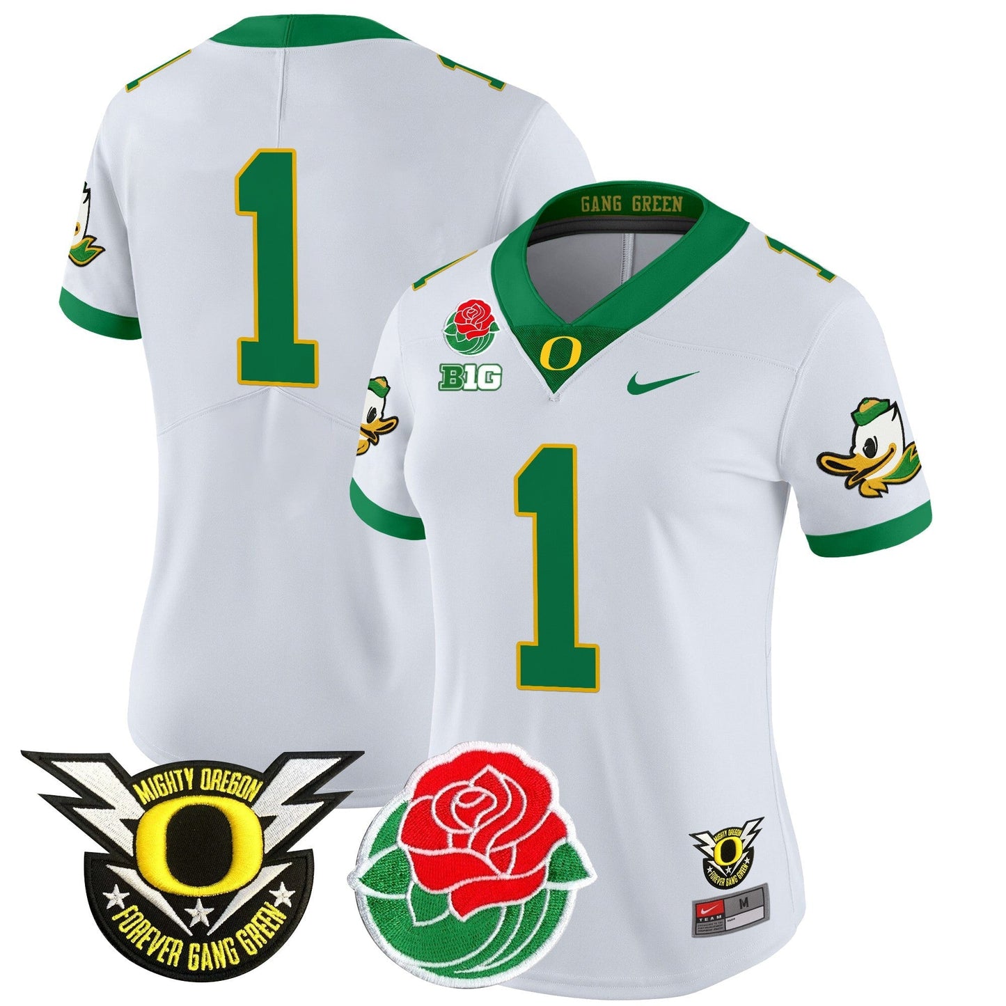 Women's ORE 2025 Rose Bowl Game & BIG Patch Vapor Limited Jersey - All Stitched