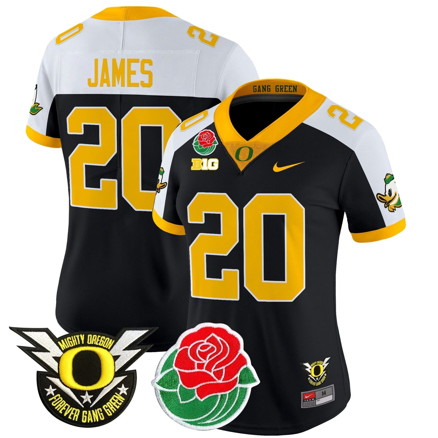 Women's ORE 2025 Rose Bowl Game & BIG Patch Vapor Limited Jersey - All Stitched