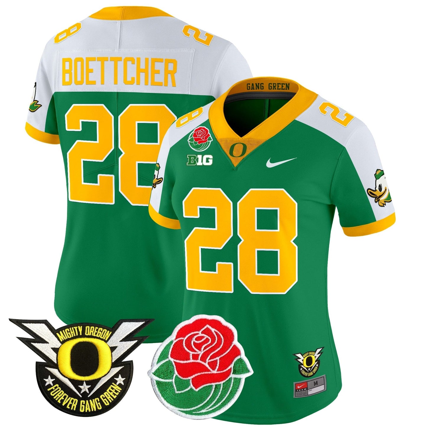 Women's ORE 2025 Rose Bowl Game & BIG Patch Vapor Limited Jersey - All Stitched