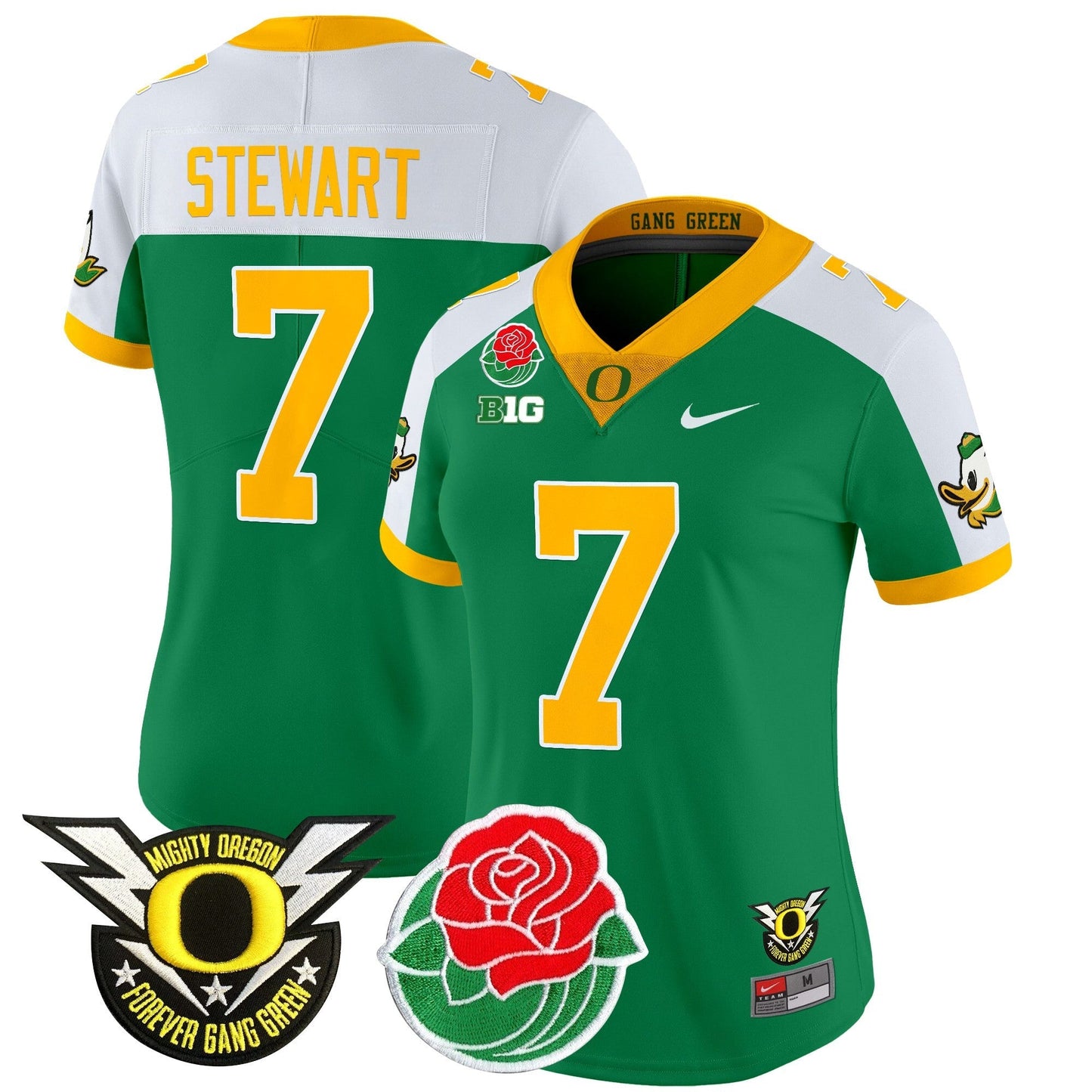 Women's ORE 2025 Rose Bowl Game & BIG Patch Vapor Limited Jersey - All Stitched