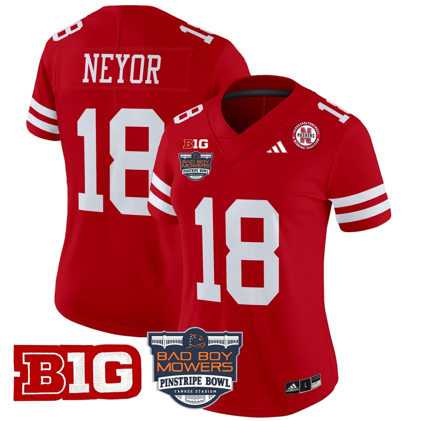 Women's NEB 2025 Pinstripe Bowl Patch Vapor Limited Jersey - All Stitched