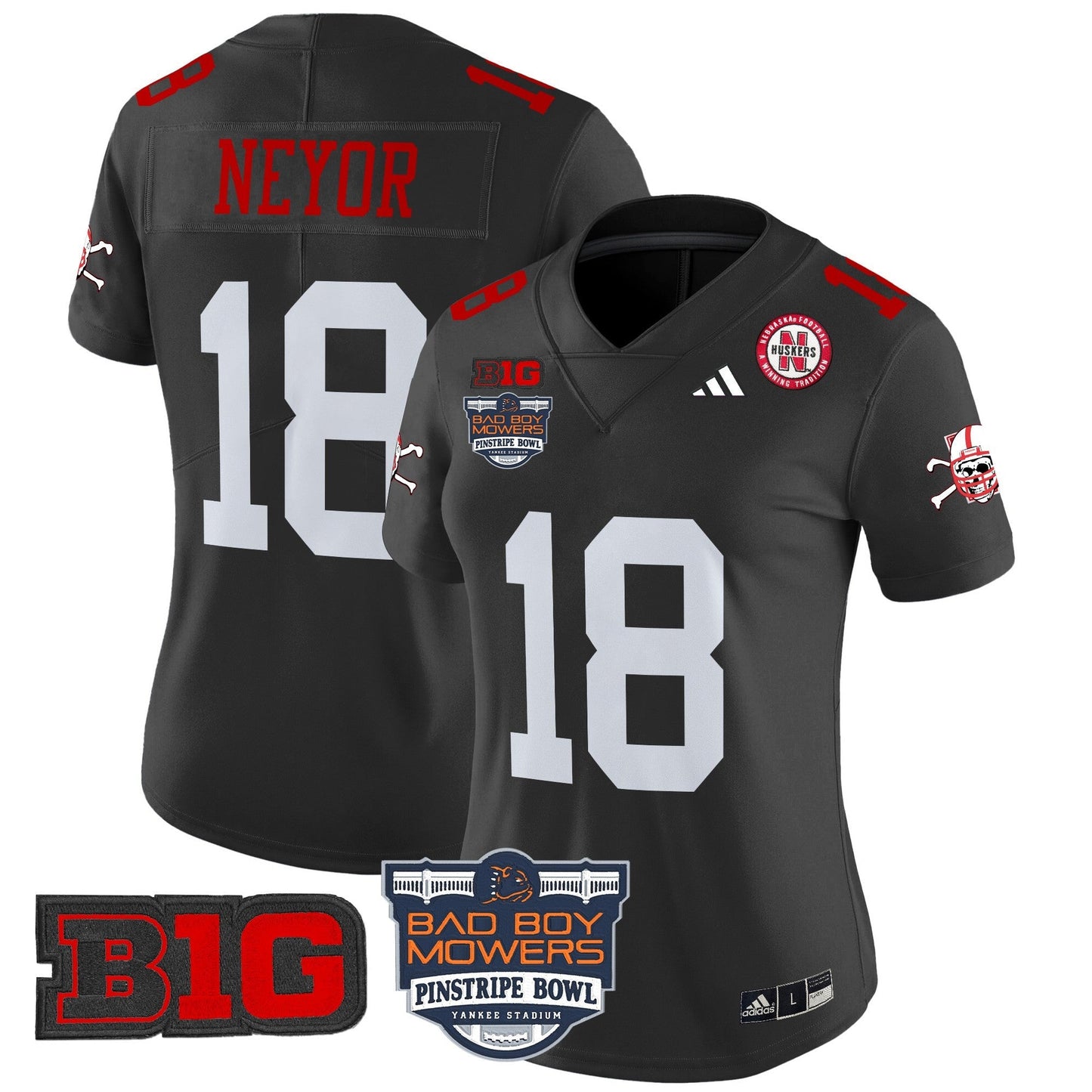 Women's NEB 2025 Pinstripe Bowl Patch Vapor Limited Jersey - All Stitched