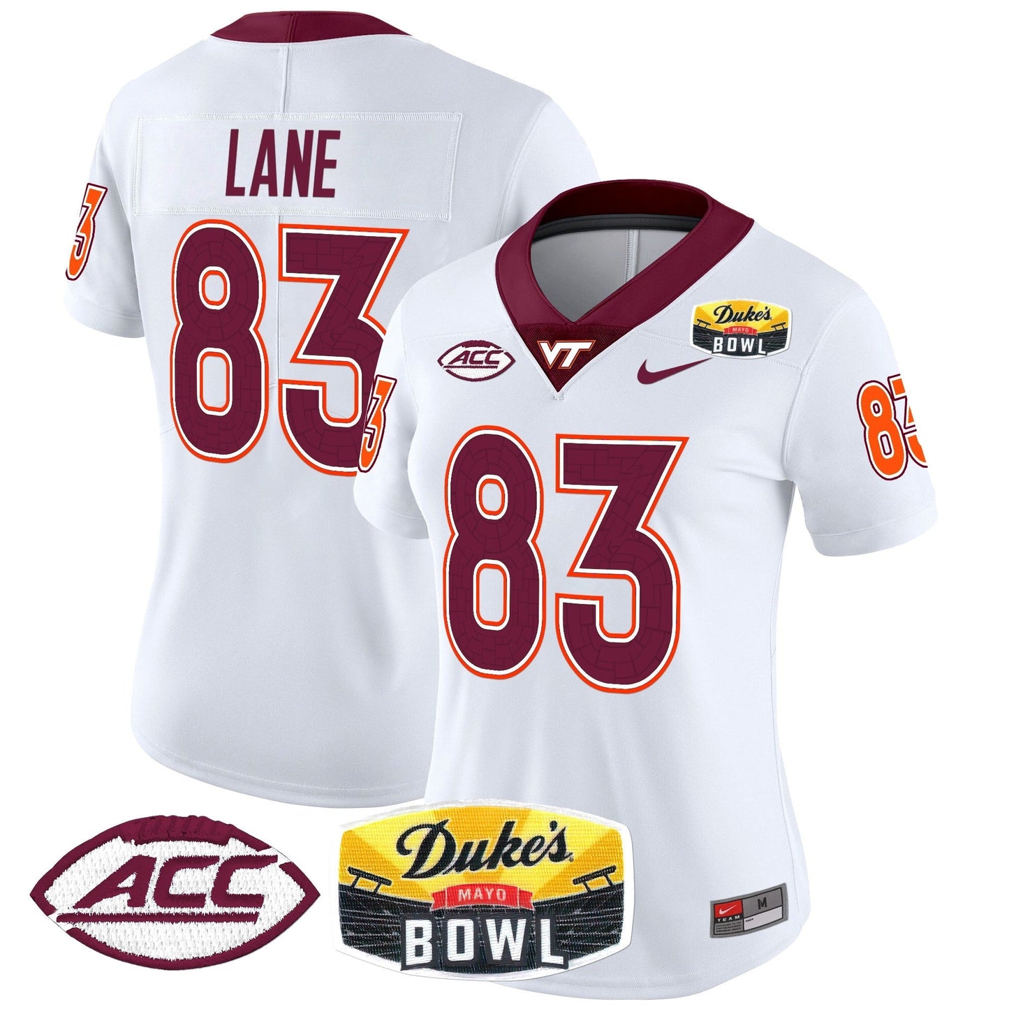 Women's Virginia Tech Hokies 2025 Duke's Mayo Bowl Patch Vapor Limited Jersey - All Stitched