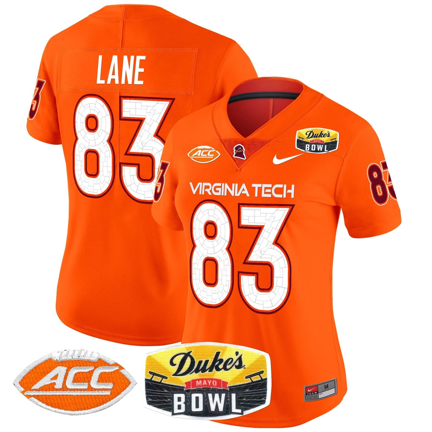 Women's Virginia Tech Hokies 2025 Duke's Mayo Bowl Patch Vapor Limited Jersey - All Stitched