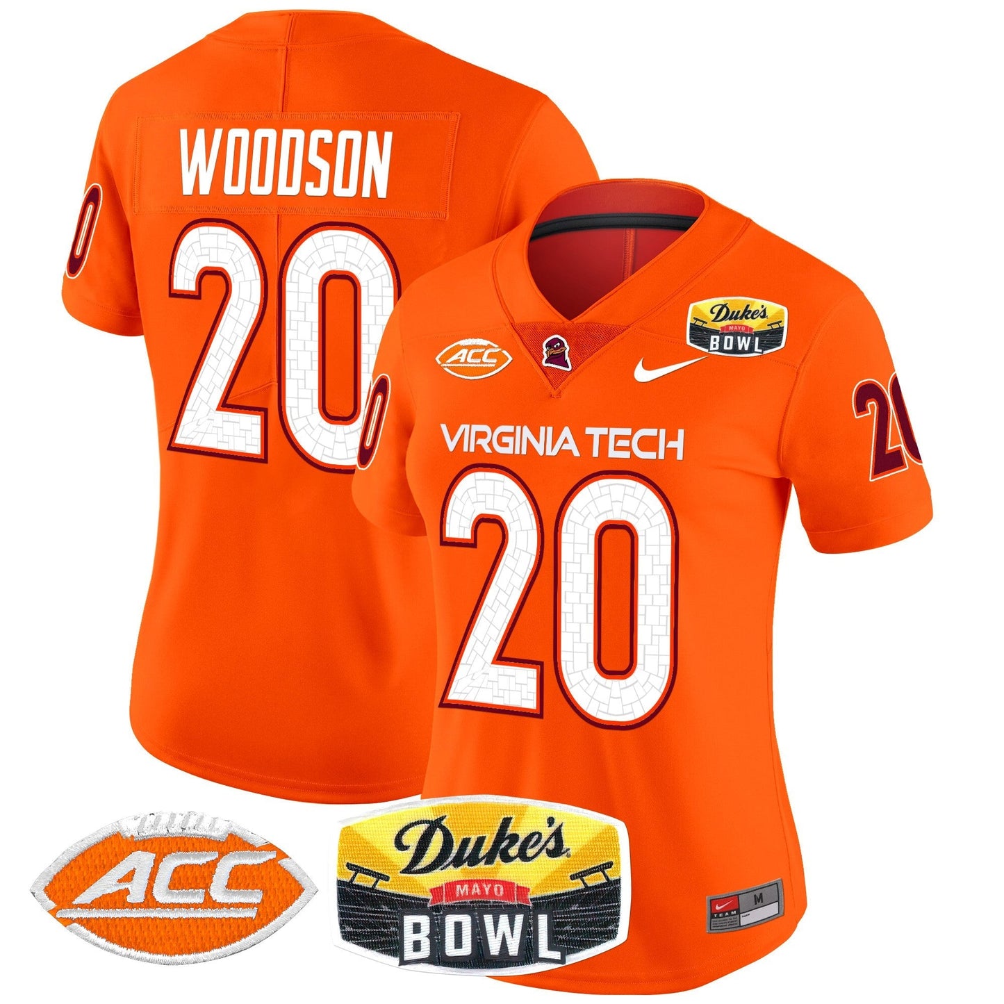 Women's Virginia Tech Hokies 2025 Duke's Mayo Bowl Patch Vapor Limited Jersey - All Stitched