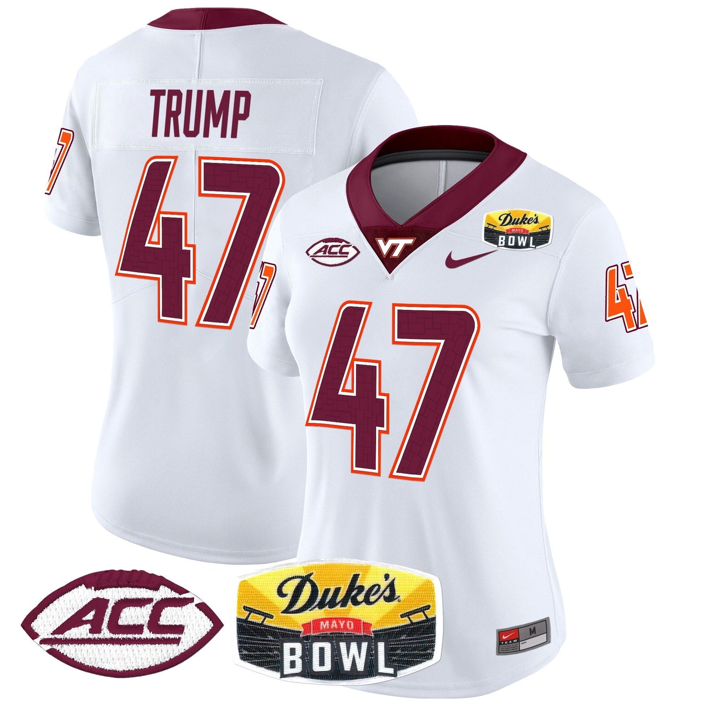 Women's Virginia Tech Hokies 2025 Duke's Mayo Bowl Patch Vapor Limited Jersey - All Stitched