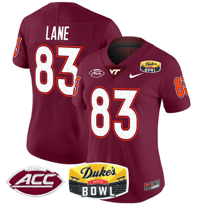 Women's Virginia Tech Hokies 2025 Duke's Mayo Bowl Patch Vapor Limited Jersey - All Stitched