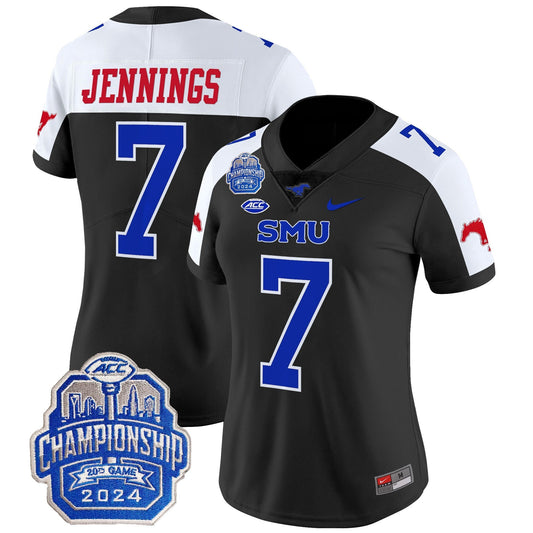 Women's SMU Mustangs 2024 ACC Championship Patch Vapor Limited Jersey - All Stitched