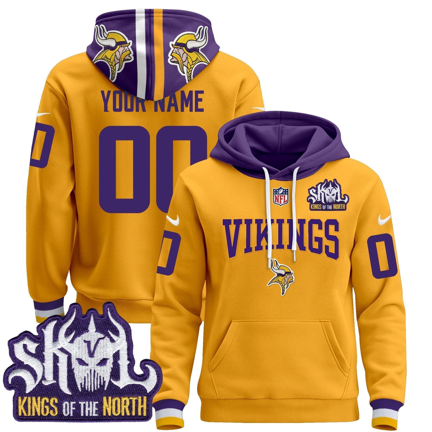 Minnesota Vikings 2025 Custom Pullover Hoodie V2