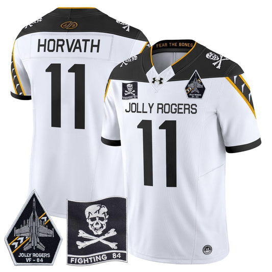 Navy Midshipmen 2024 Jolly Rogers VF-84 Patch Vapor Limited Jersey - Stitched