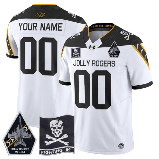 Navy Midshipmen 2024 Jolly Rogers VF-84 Patch Vapor Limited Custom Jersey - Stitched