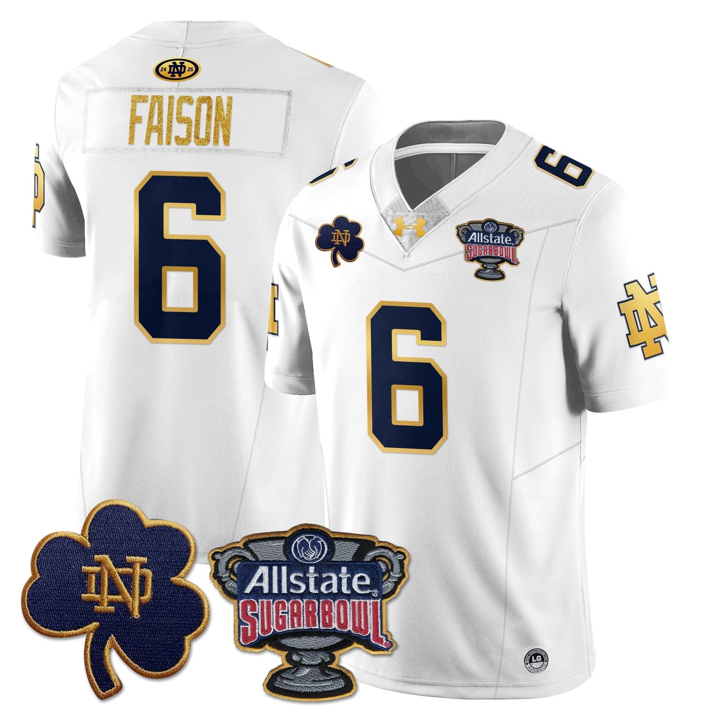 Men's Notre Dame Fighting Irish Allstate Sugar Bowl Jersey - All Stitched