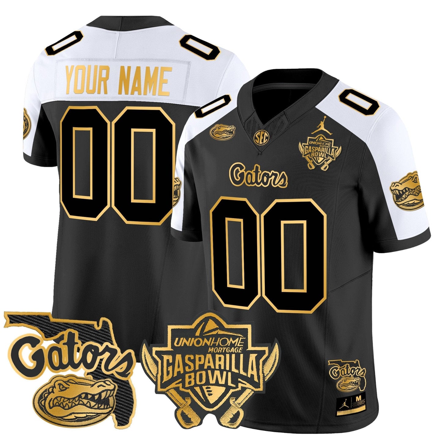 UF 2024 Gasparilla Bowl Patch Gold Vapor Limited Custom Jersey - All Stitched