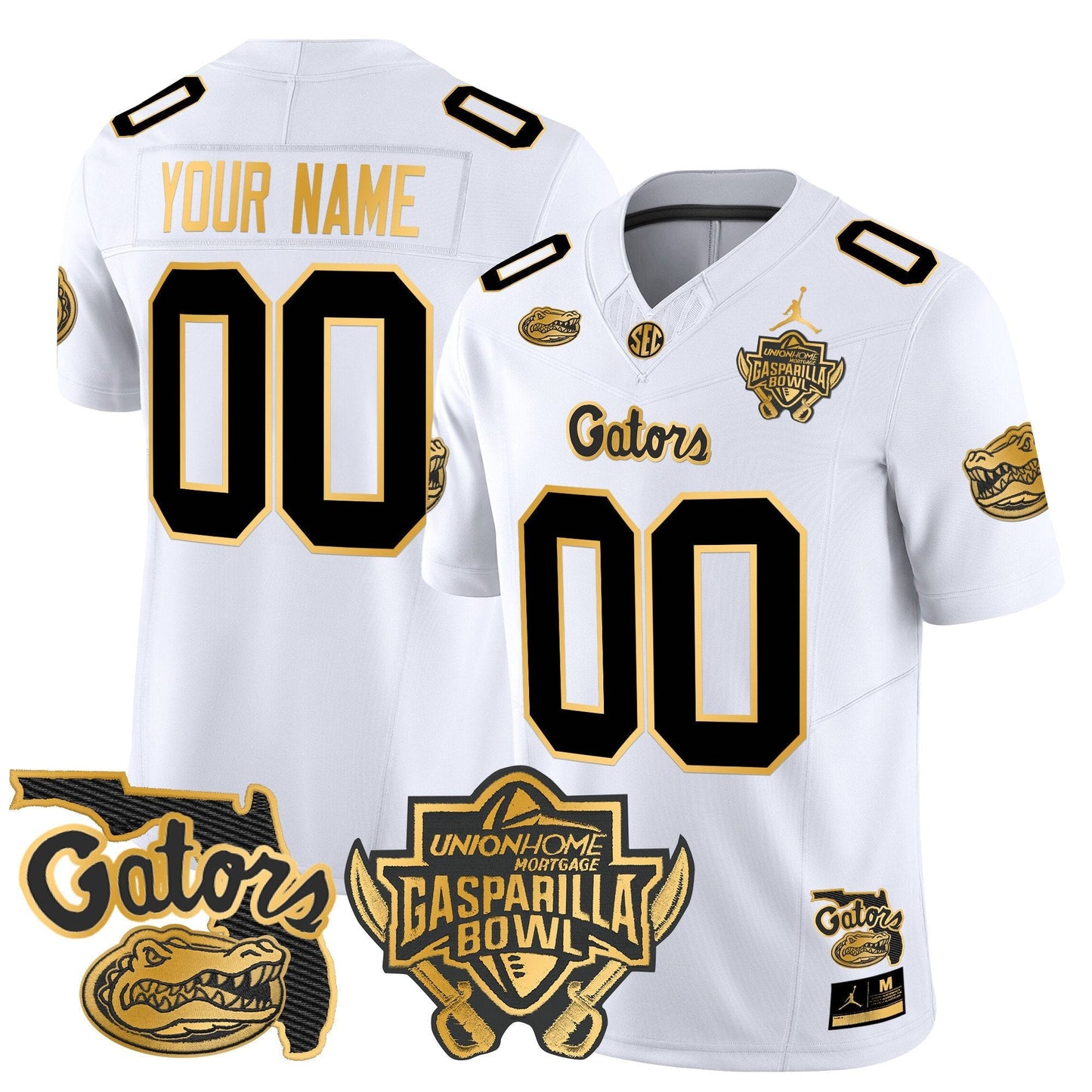 UF 2024 Gasparilla Bowl Patch Gold Vapor Limited Custom Jersey - All Stitched