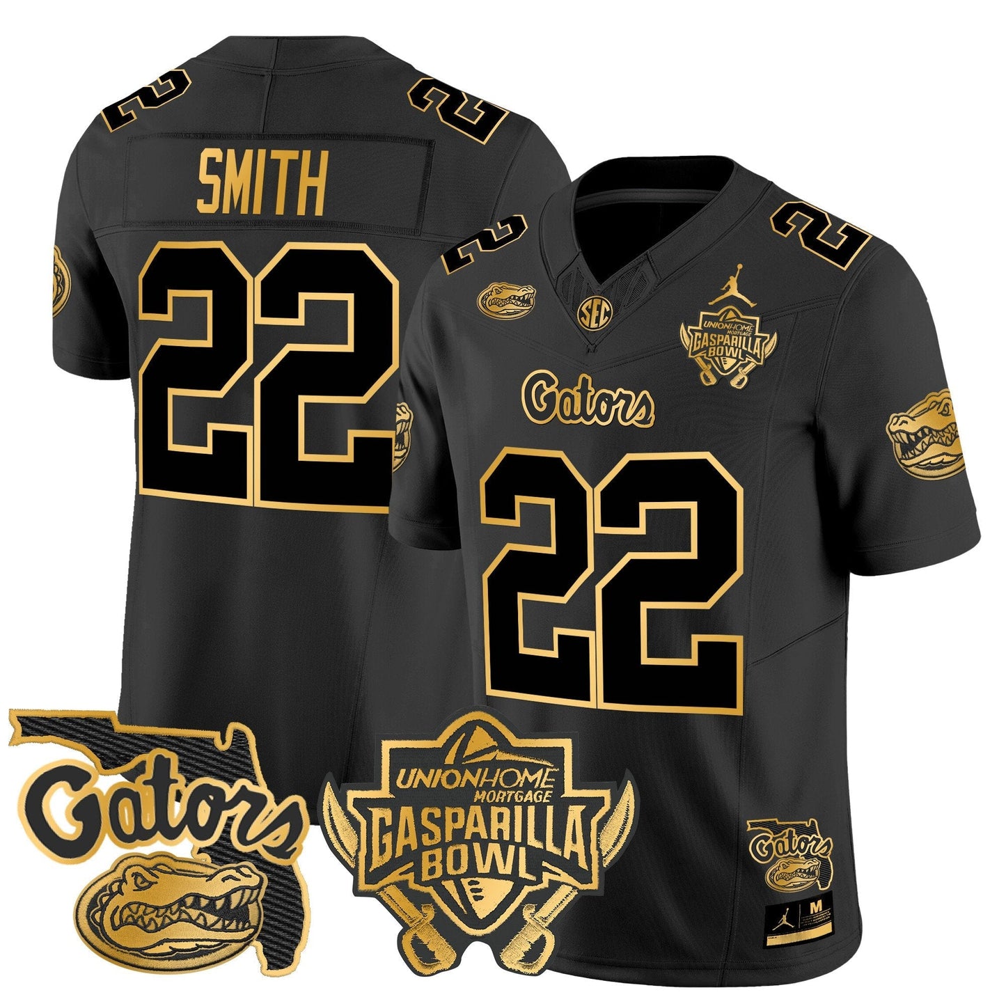 UF 2024 Gasparilla Bowl Patch Gold Vapor Limited Jersey - All Stitched