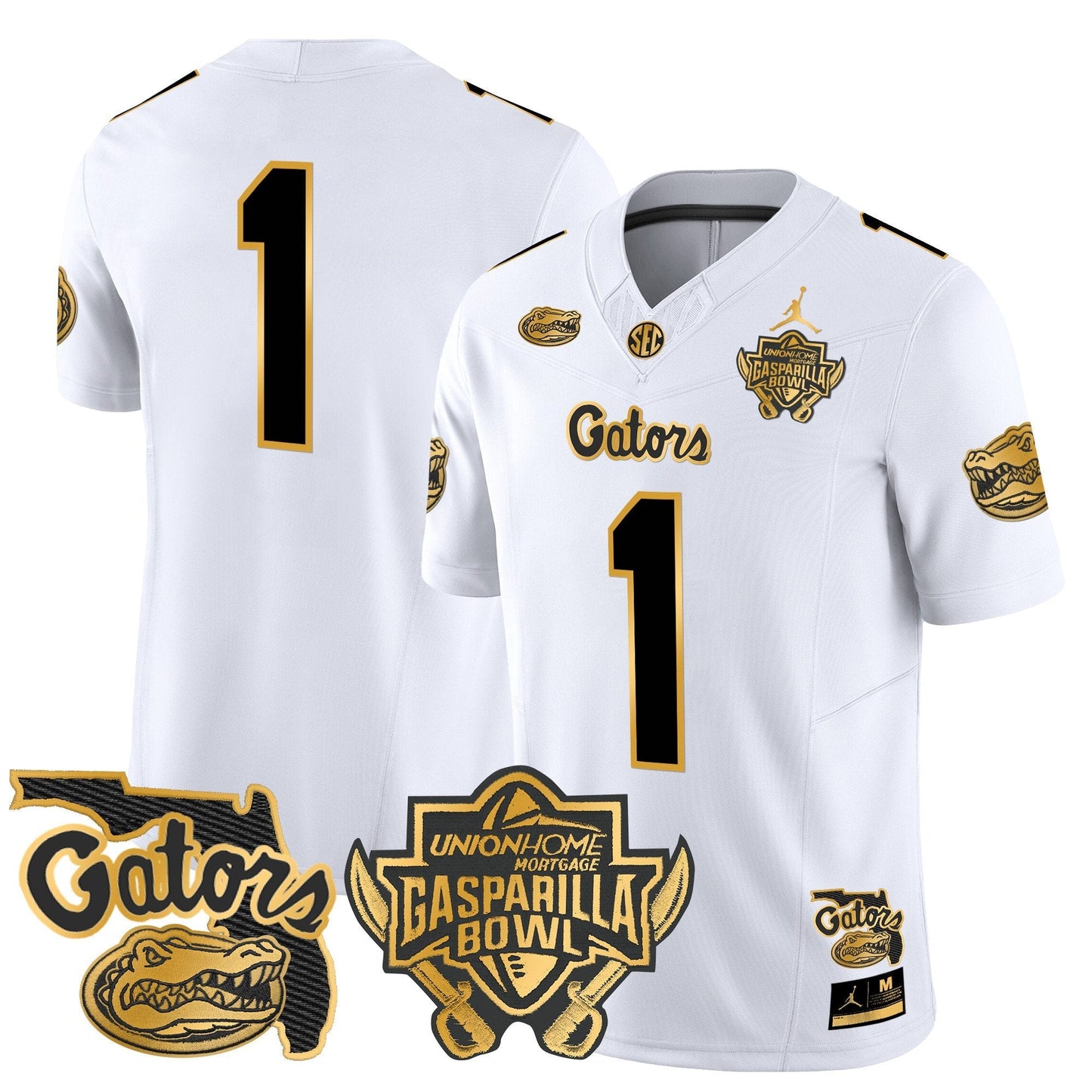 UF 2024 Gasparilla Bowl Patch Gold Vapor Limited Jersey - All Stitched