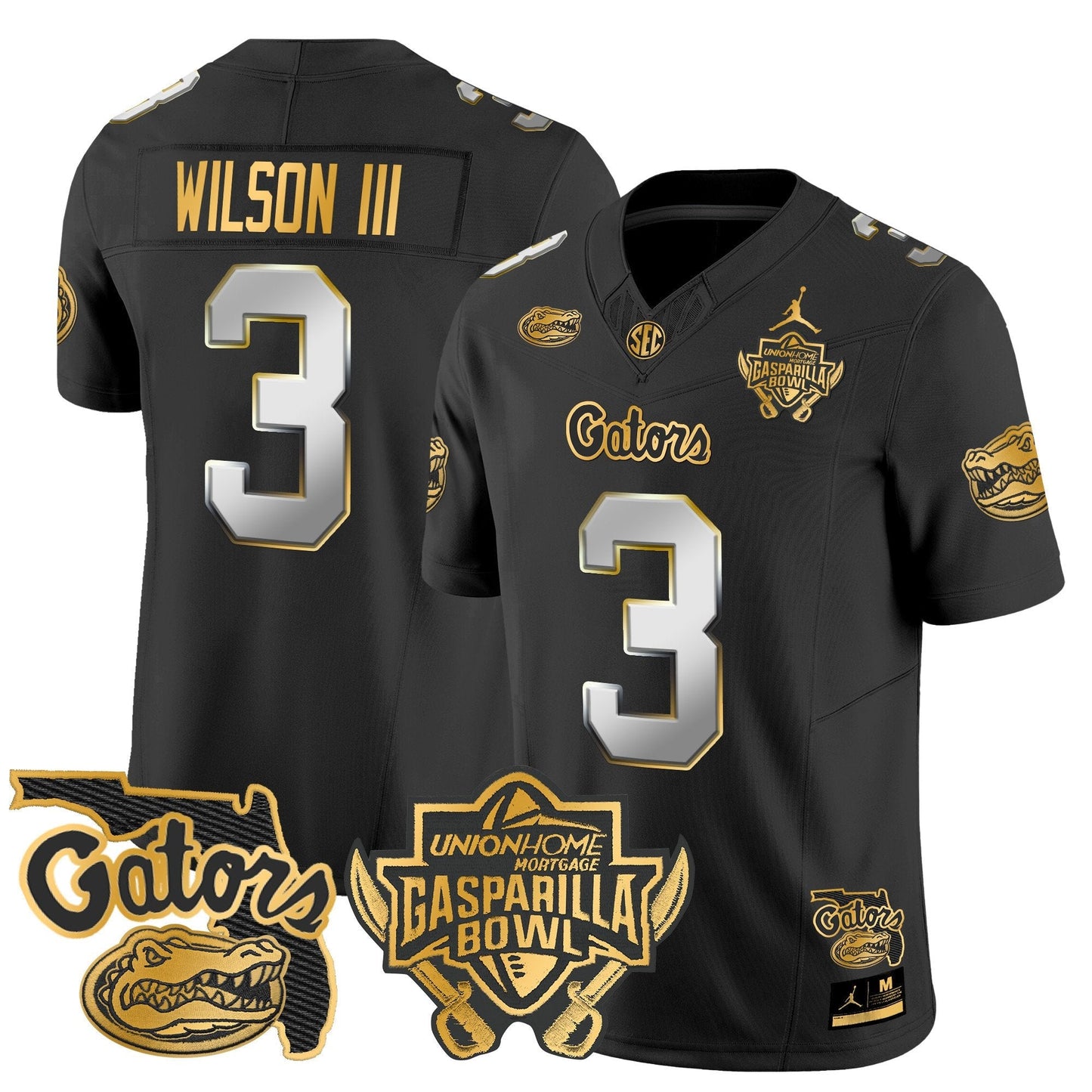 UF 2024 Gasparilla Bowl Patch Gold Vapor Limited Jersey - All Stitched