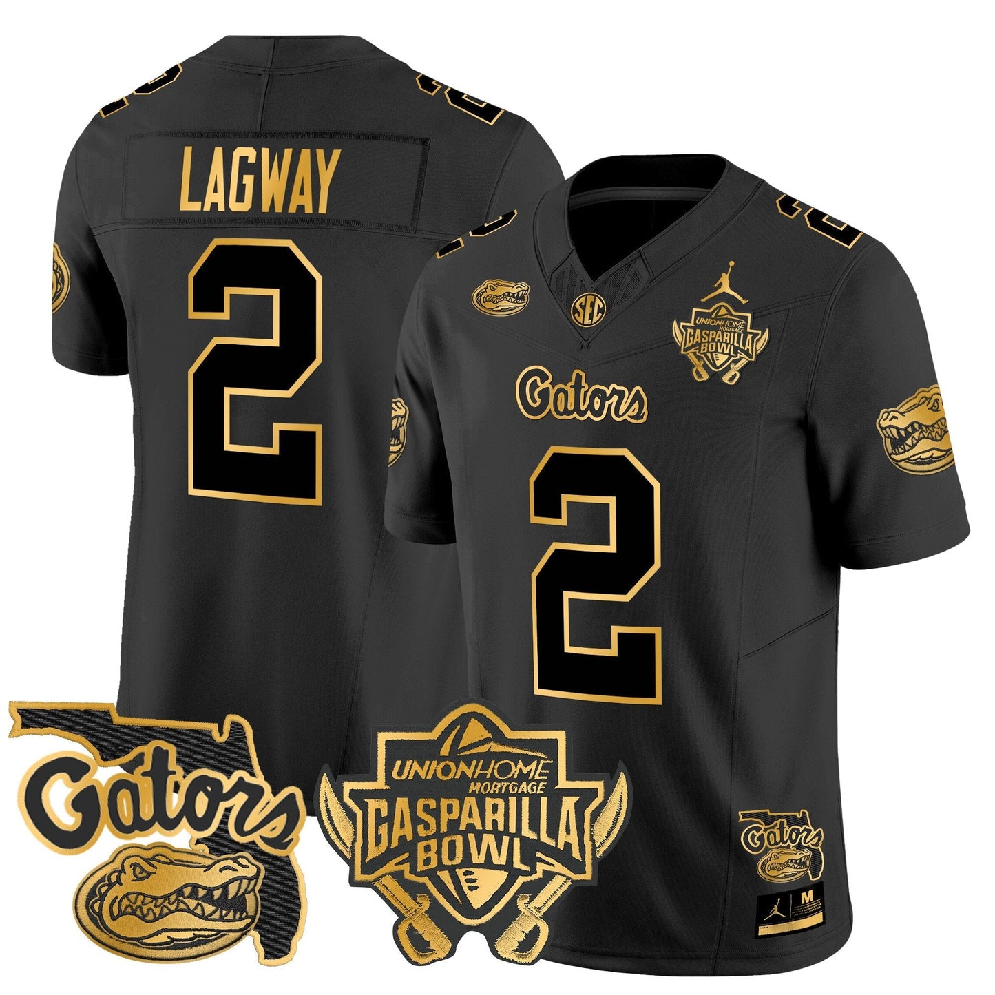 UF 2024 Gasparilla Bowl Patch Gold Vapor Limited Jersey - All Stitched