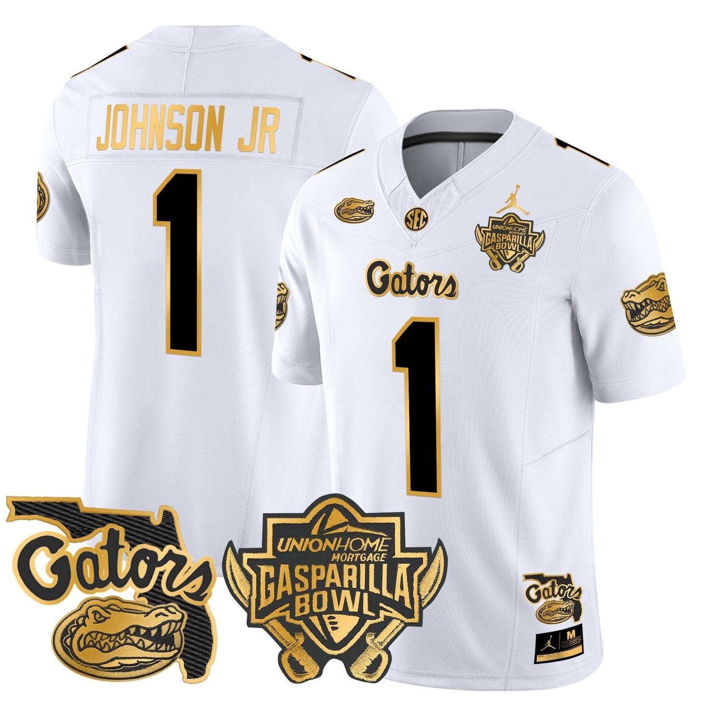 UF 2024 Gasparilla Bowl Patch Gold Vapor Limited Jersey - All Stitched