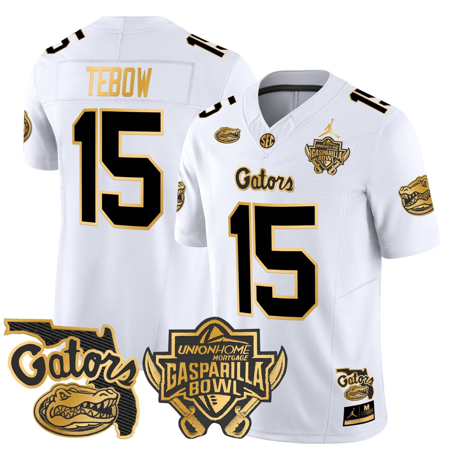 UF 2024 Gasparilla Bowl Patch Gold Vapor Limited Jersey - All Stitched